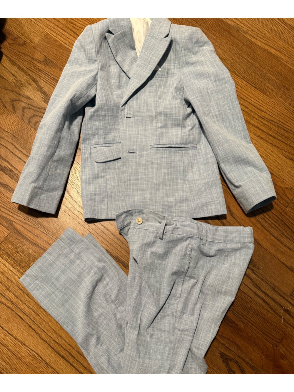 Cat & Jack Light Blue Plaid Boys Suit Blazer & Pants